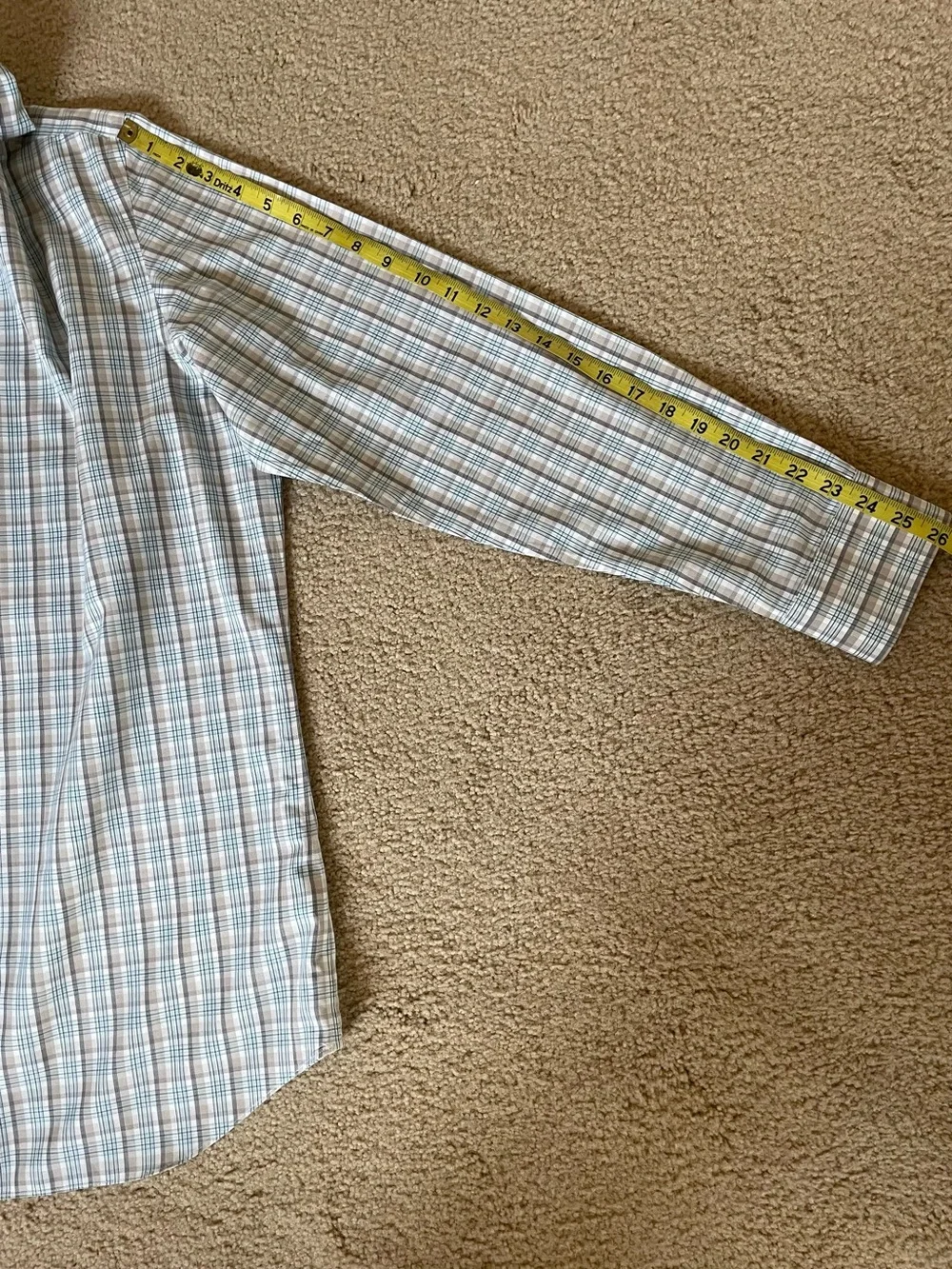 Banana Republic Men's Plaid Button-Down Shirt - Light Blue & Tan